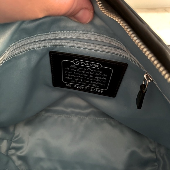 Coach Purse either Stripe Black Stud & original dust bag authentic - Picture 8 of 11